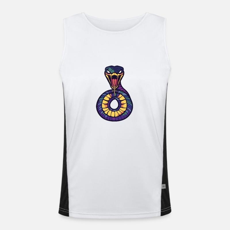 Schlange Kobra Halloween Comic Funktionelles Kontrast-Tank Top für Männer 
