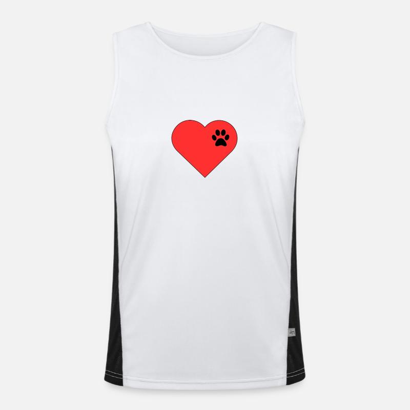 Template heart paw print design Men's Functional Contrast Tank Top 