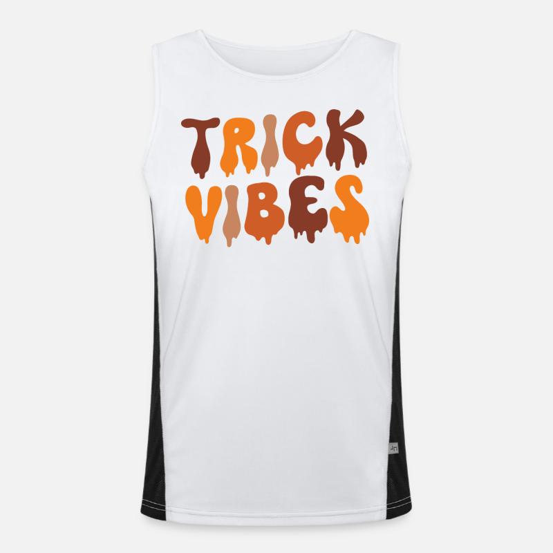 Trick Vibes Joke Funny Halloween Men's Functional Contrast Tank Top 