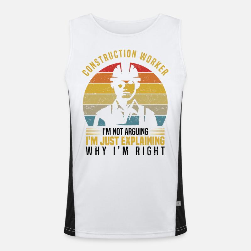 Construction worker - Men's Functional Contrast Tank Top  - white/black