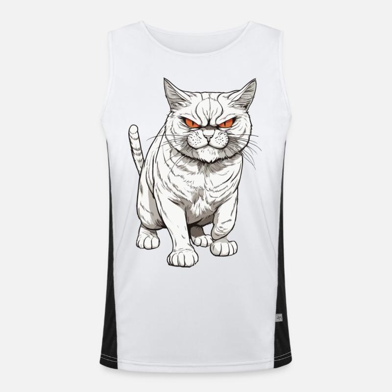 Bad Cat Funktionelles Kontrast-Tank Top für Männer 