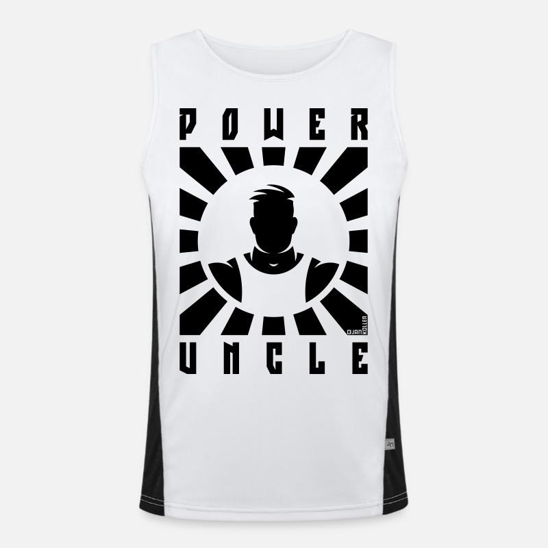Power Uncle (Strahlen / Black) Funktionelles Kontrast-Tank Top für Männer 