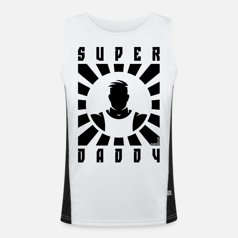 Super Daddy (Papa / Vater / Strahlen / Black) Funktionelles Kontrast-Tank Top für Männer 
