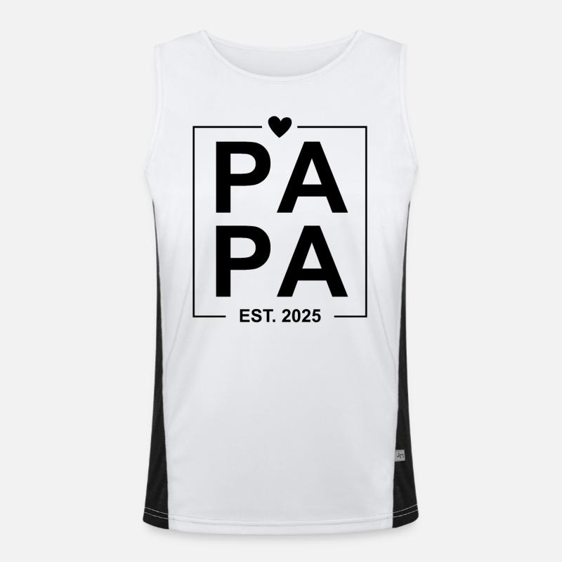 Papa Est 2025 Funktionelles Kontrast-Tank Top für Männer 