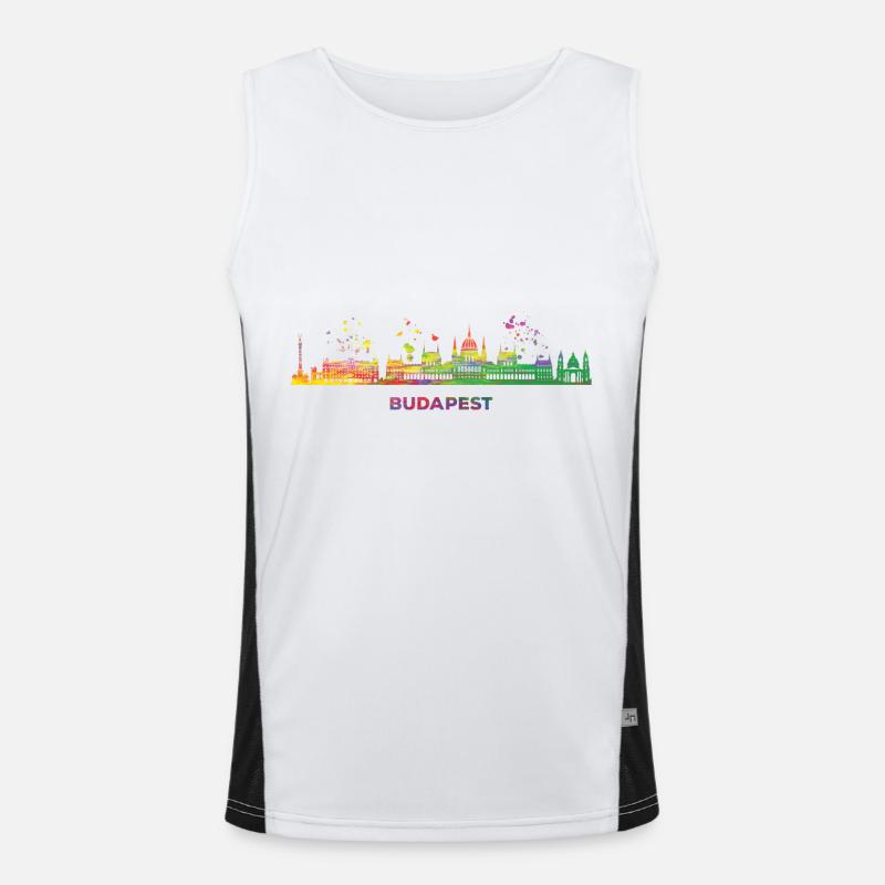 Budapester Skyline Budapest - Men's Functional Contrast Tank Top  - white/black