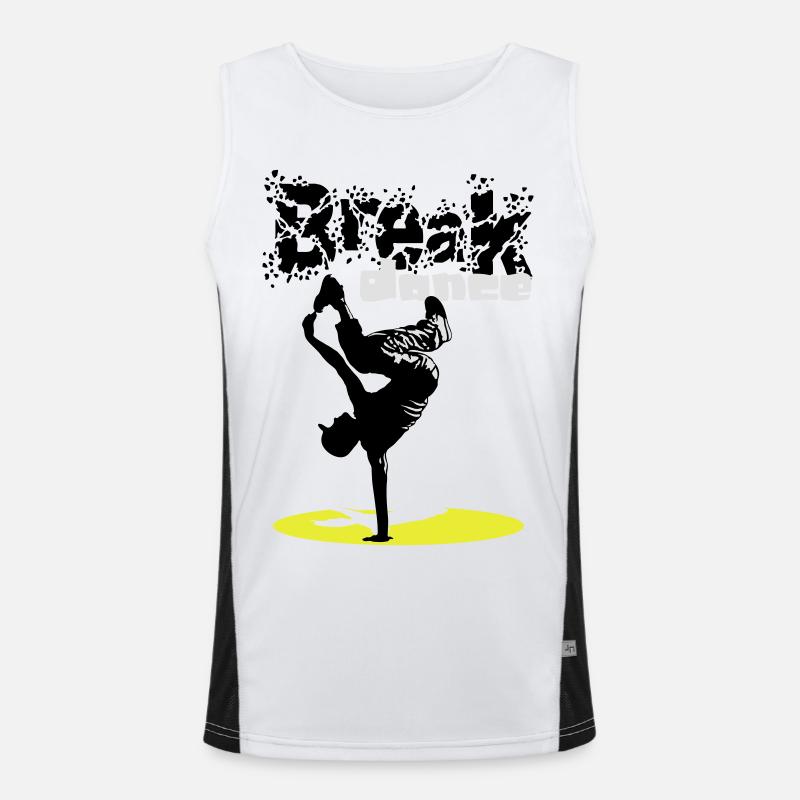 Breakdance flex - Canotta sportiva da uomo in contrasto cromatico  - bianco/nero