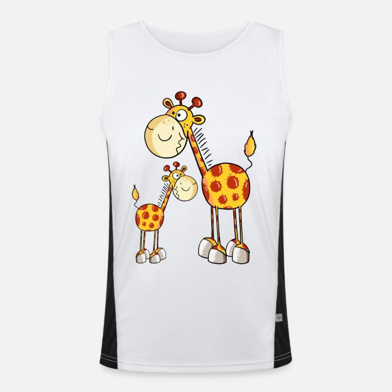 Mum and baby giraffe Men's Functional Contrast Tank Top 