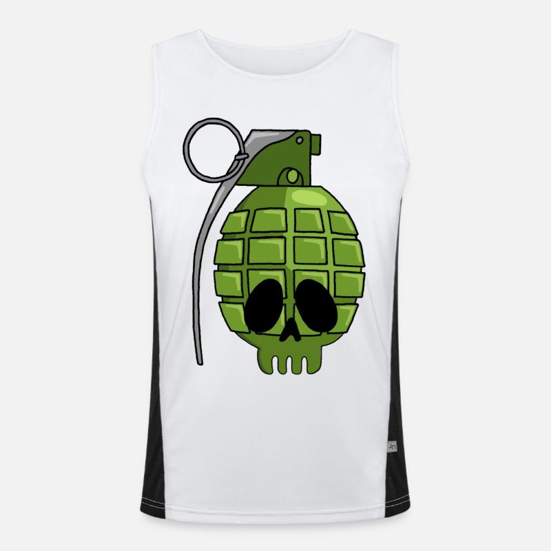 Granatenschädel Funktionelles Kontrast-Tank Top für Männer 