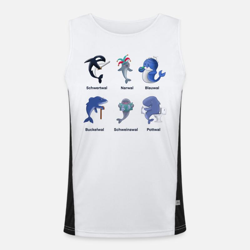 Wal Wale als lustiger Comic Funktionelles Kontrast-Tank Top für Männer 