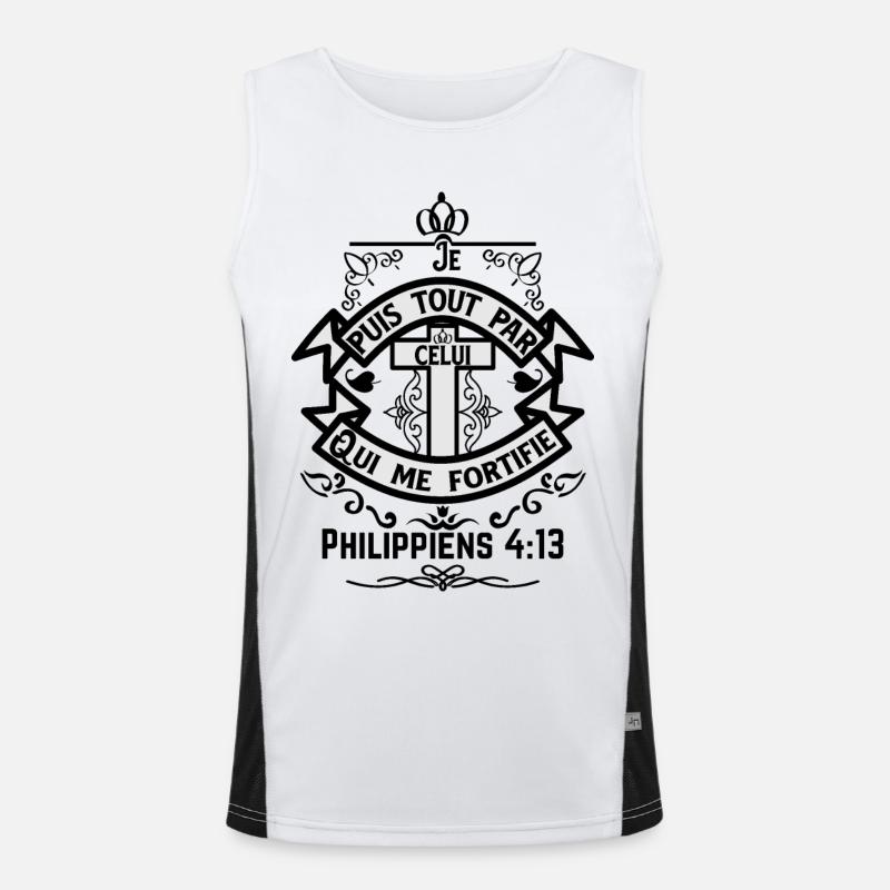 Philipper 4:13 Funktionelles Kontrast-Tank Top für Männer 