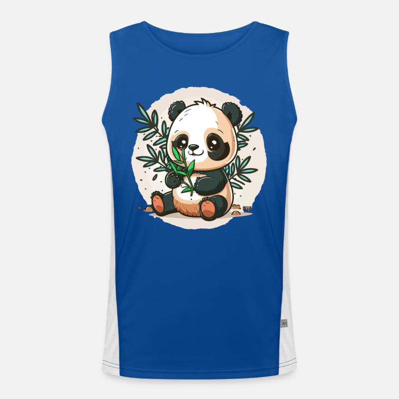 Bamboo-Loving Panda Men's Functional Contrast Tank Top 