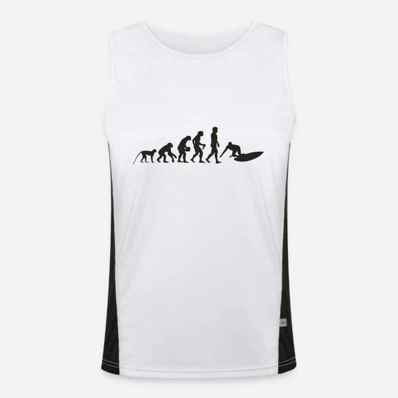 Surfen Evolution Funktionelles Kontrast-Tank Top für Männer 