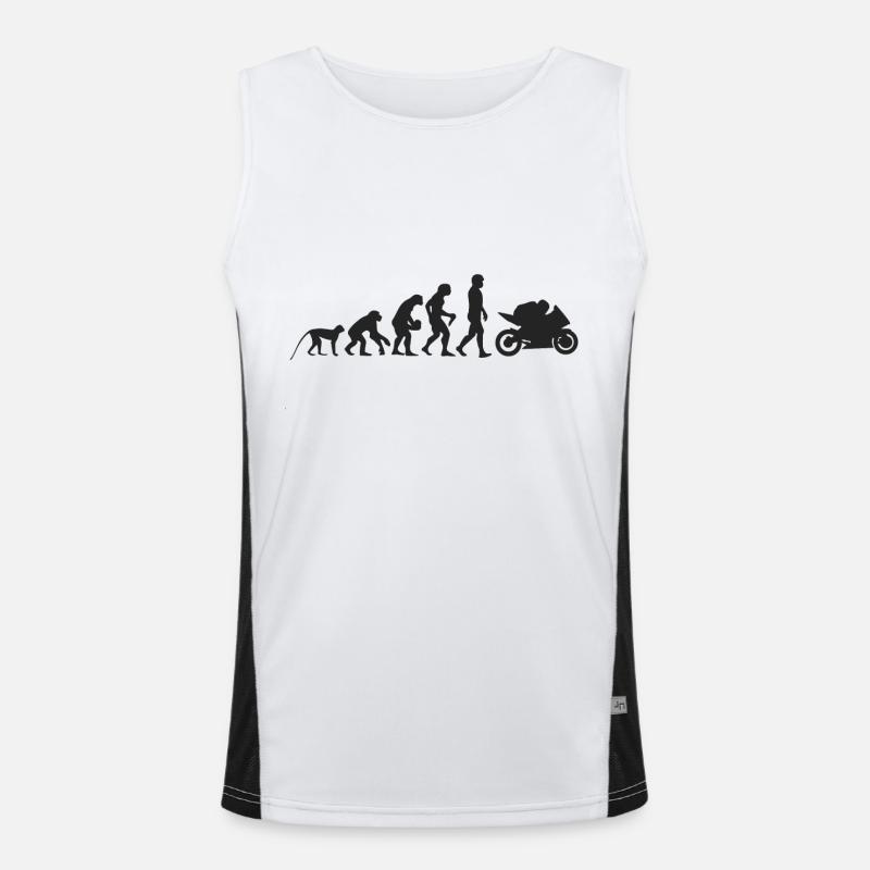 Evolution motorcycle - Men's Functional Contrast Tank Top  - white/black