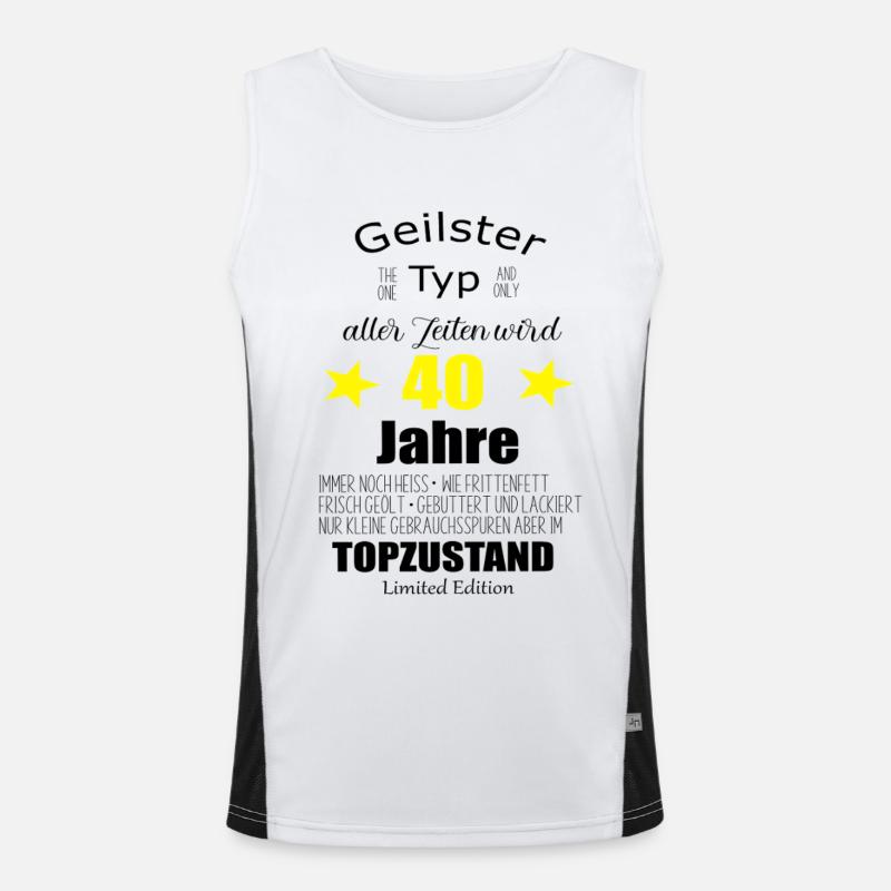 40. Geburtstag Funktionelles Kontrast-Tank Top für Männer 