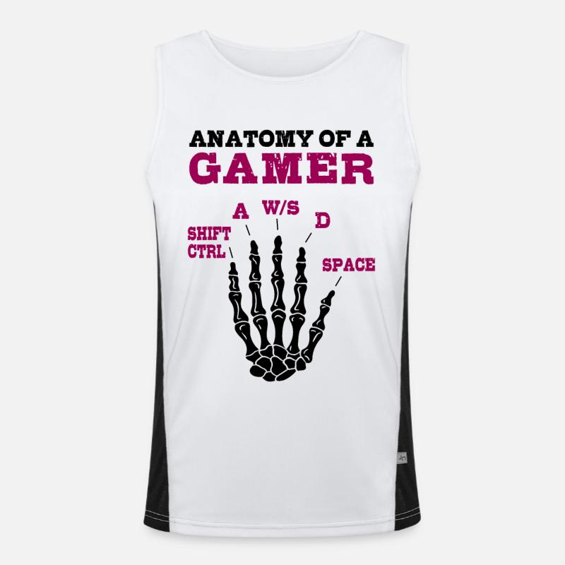 Anatomie eines Gamers Funktionelles Kontrast-Tank Top für Männer 