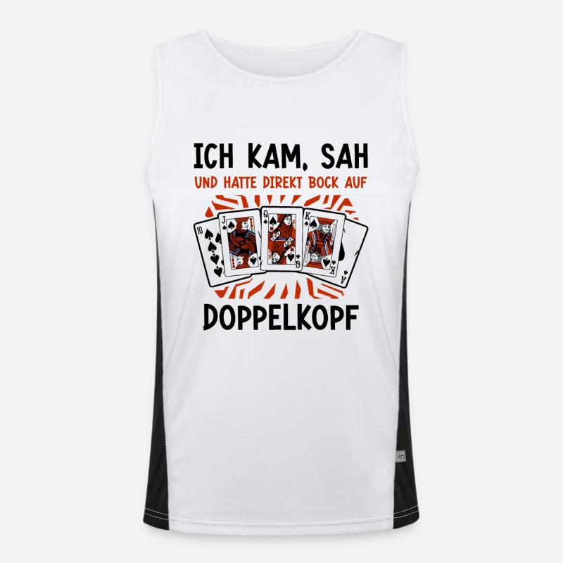 Ich kam sah und hatte bock auf Doppelkopf Funktionelles Kontrast-Tank Top für Männer 
