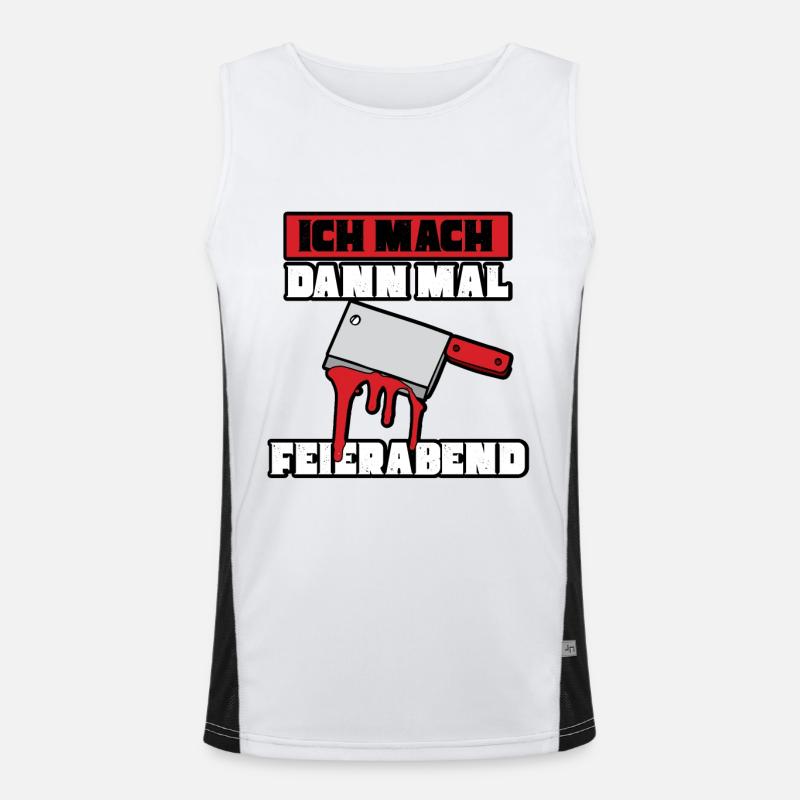 Ich mach dann mal feierabend Metzger Fleischer Funktionelles Kontrast-Tank Top für Männer 