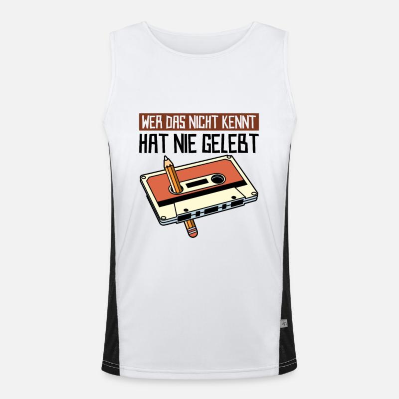 Wer das nicht kennt hat nie gelebt 90s Funktionelles Kontrast-Tank Top für Männer 