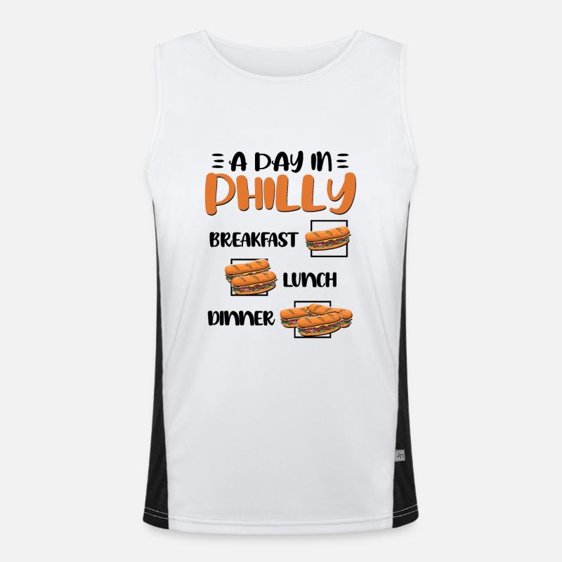 Philly Breakfast Sandwich Funktionelles Kontrast-Tank Top für Männer 