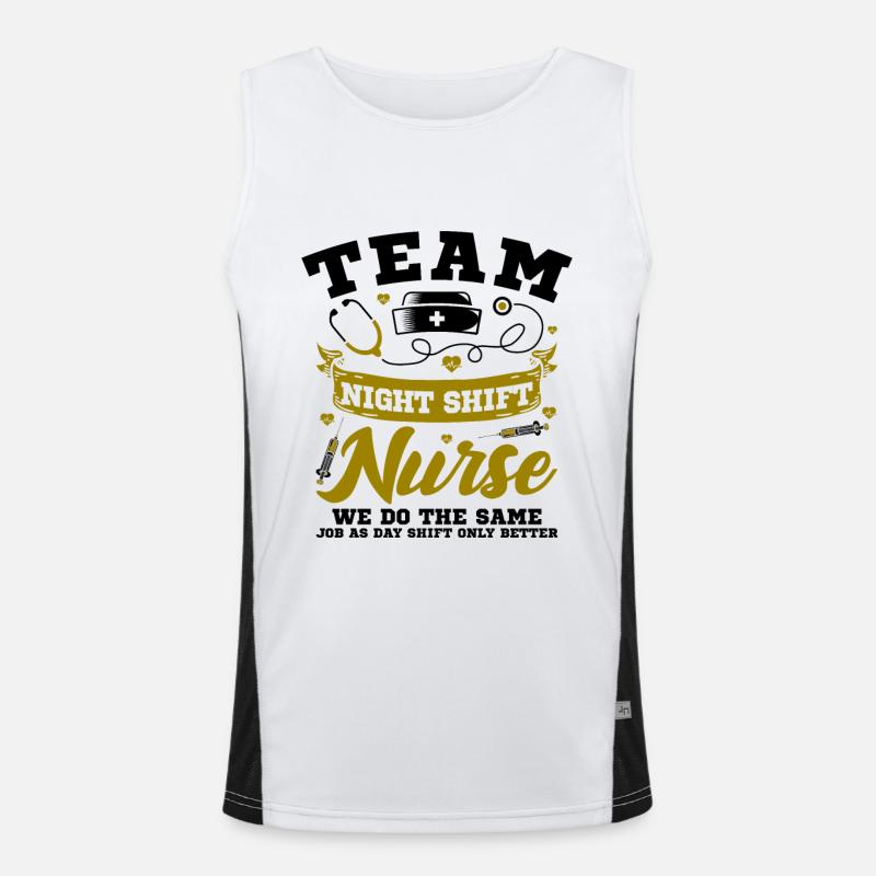 Team Night Shift Nurse Funktionelles Kontrast-Tank Top für Männer 