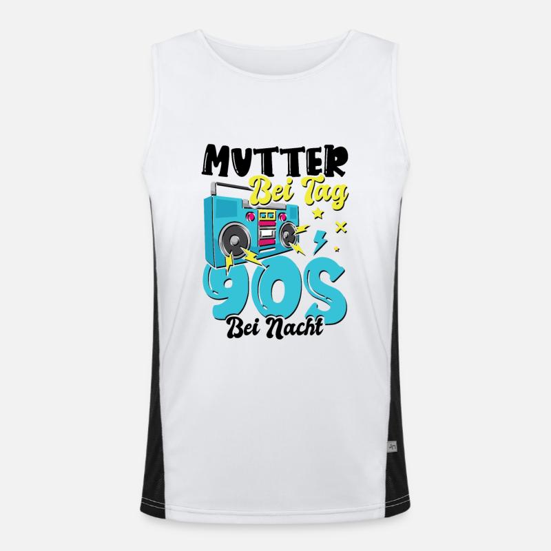 Mutter bei Tag 90s bei Nacht Funktionelles Kontrast-Tank Top für Männer 