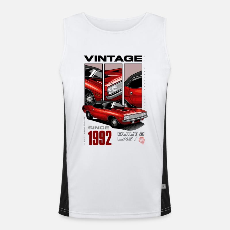 Ich bin nicht alt, ich bin ein Oldtimer, geboren 1992 Funktionelles Kontrast-Tank Top für Männer 