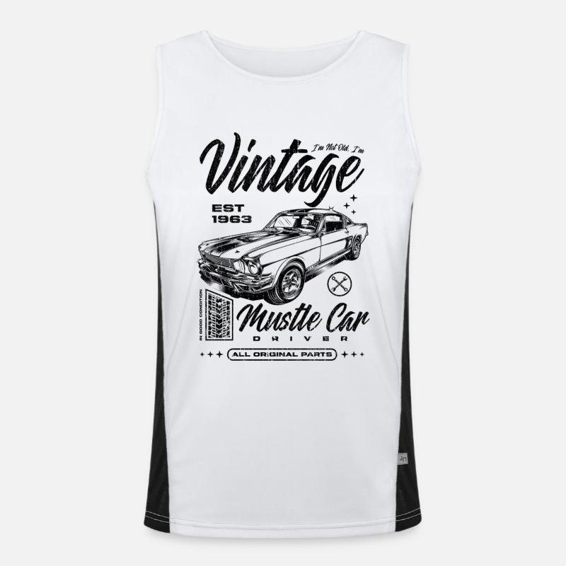 Ich bin nicht alt, ich bin ein Oldtimer, Oldtimer Jahrgang 1963 Funktionelles Kontrast-Tank Top für Männer 