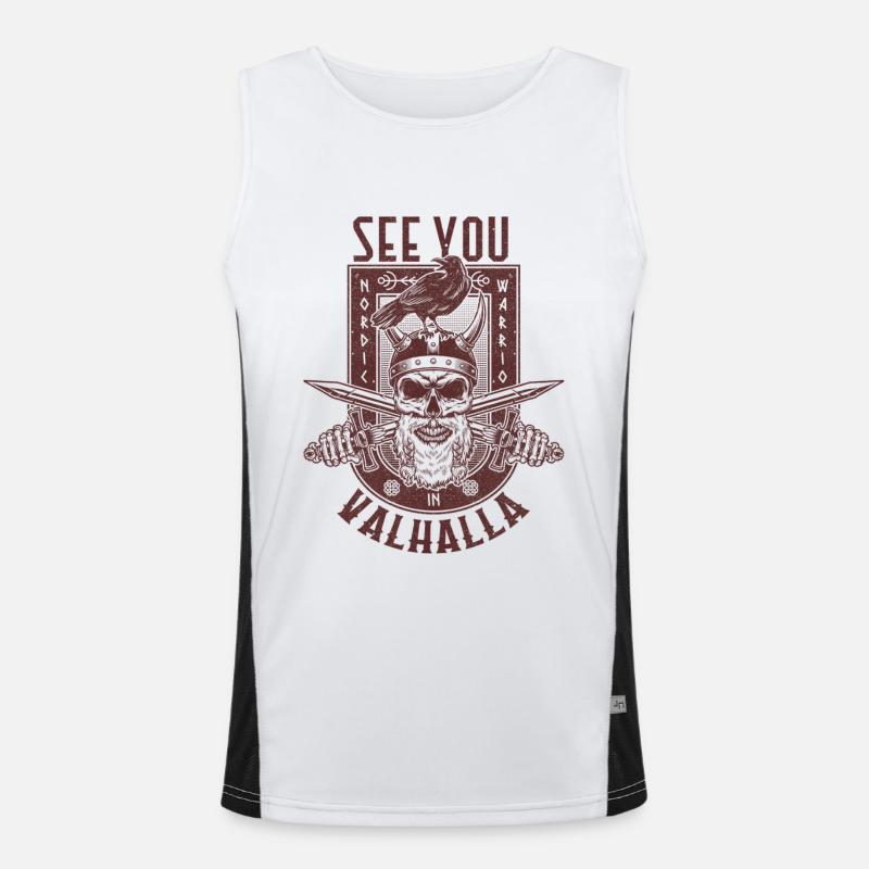 Wir sehen uns in Walhalla, Wikinger-Nordisch Funktionelles Kontrast-Tank Top für Männer 