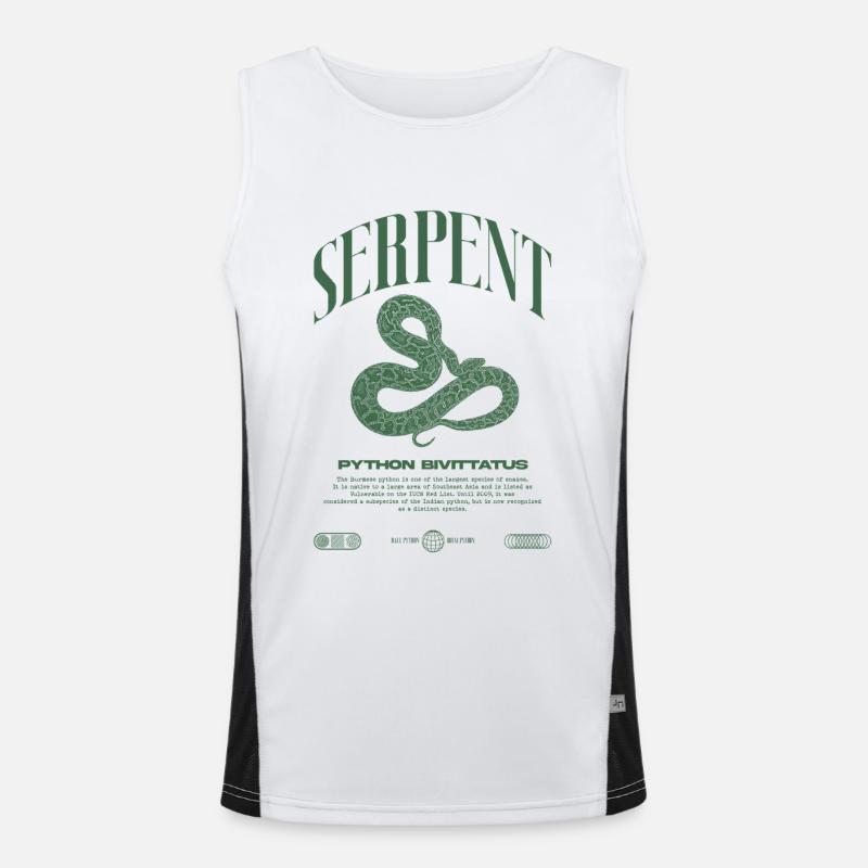 Burmese Python Modern Reptile Keeper Streetwear Men's Functional Contrast Tank Top 