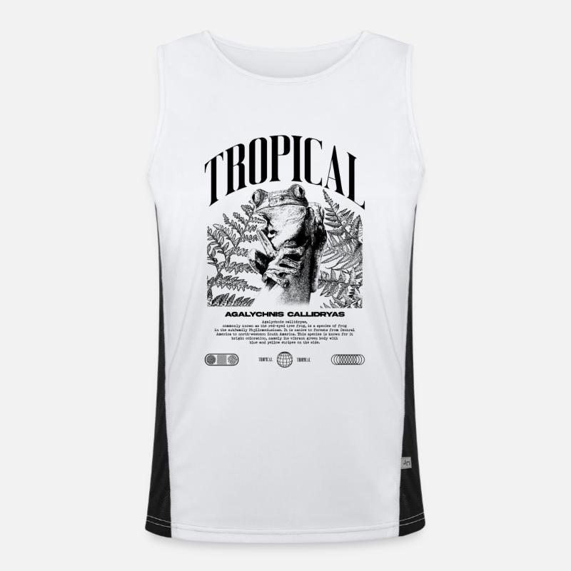 Red Eyed Tree Frog Rainforest Amphibian Men's Functional Contrast Tank Top 