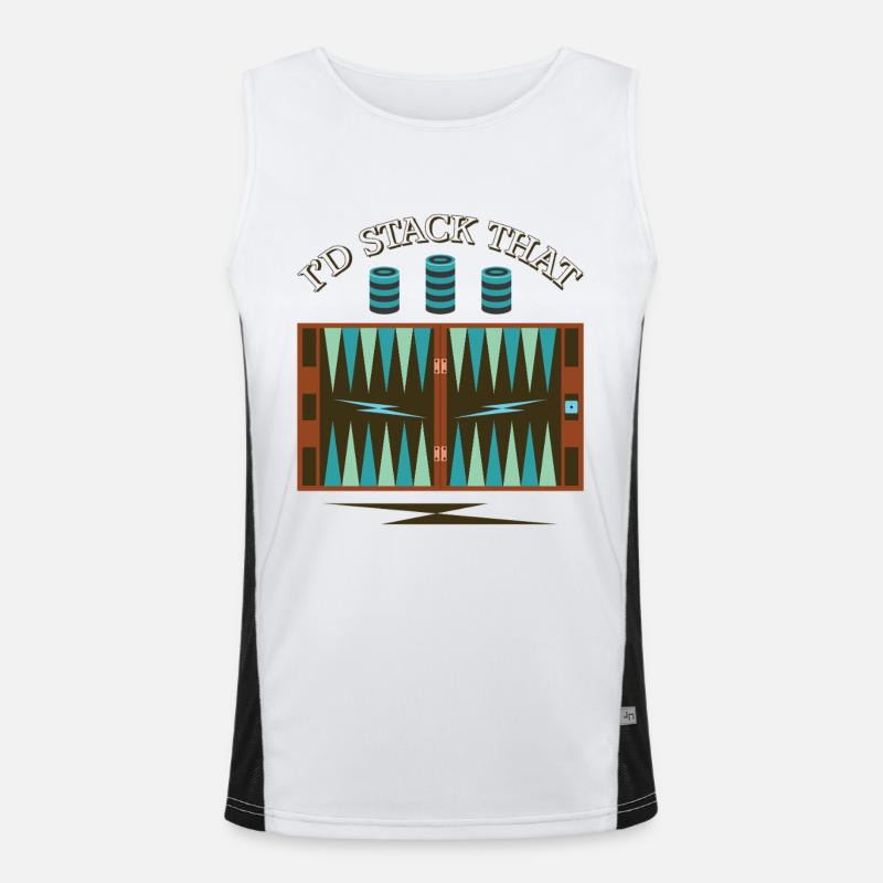 Backgammon Spiel Funktionelles Kontrast-Tank Top für Männer 