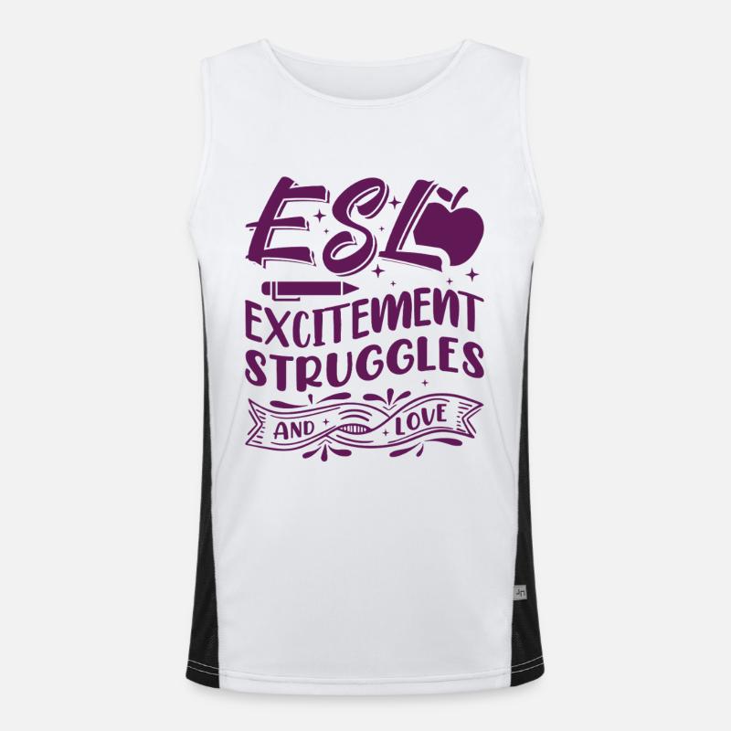 ESL-Lehrer ESL Unterricht Funktionelles Kontrast-Tank Top für Männer 