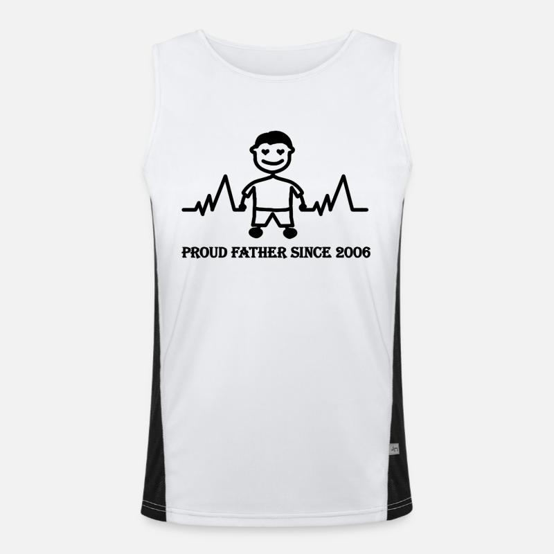 Stolzer Vater seit 2006 eines Jungen Funktionelles Kontrast-Tank Top für Männer 