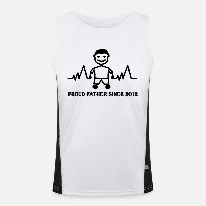 Stolzer Vater seit 2012 eines Jungen Funktionelles Kontrast-Tank Top für Männer 