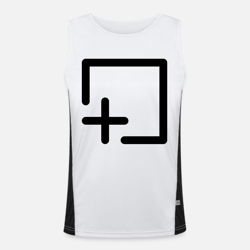 Save Add Computer Icon Shape Abstract Gift Men's Functional Contrast Tank Top 