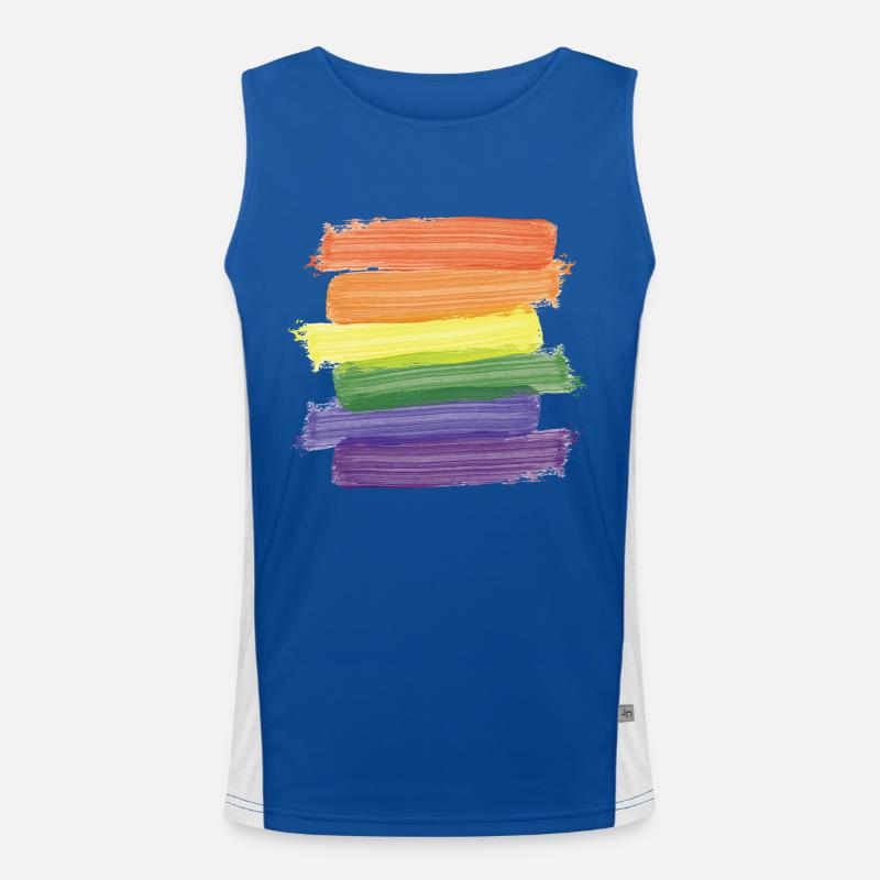 Regenbogen Pinsel (Strokes) Funktionelles Kontrast-Tank Top für Männer 