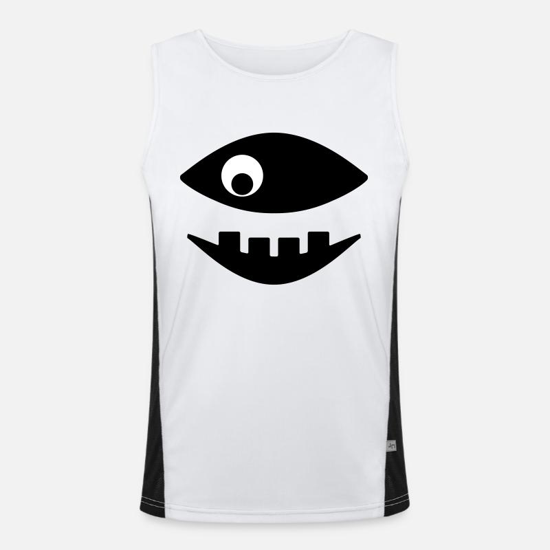 Fish shows teeth Men's Functional Contrast Tank Top 