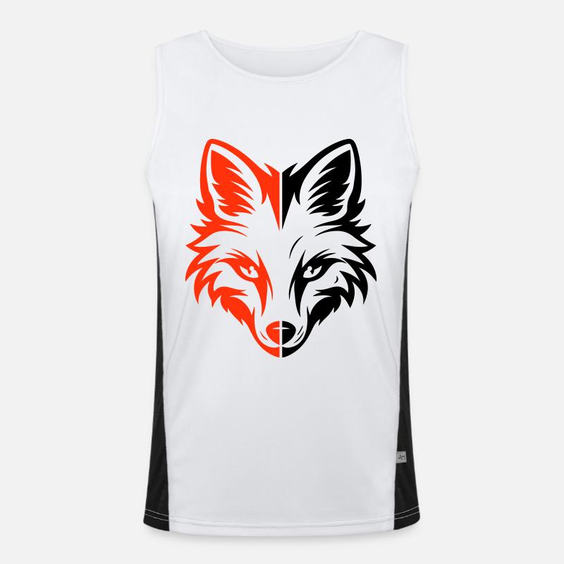 Fuchs Kopf Funktionelles Kontrast-Tank Top für Männer 