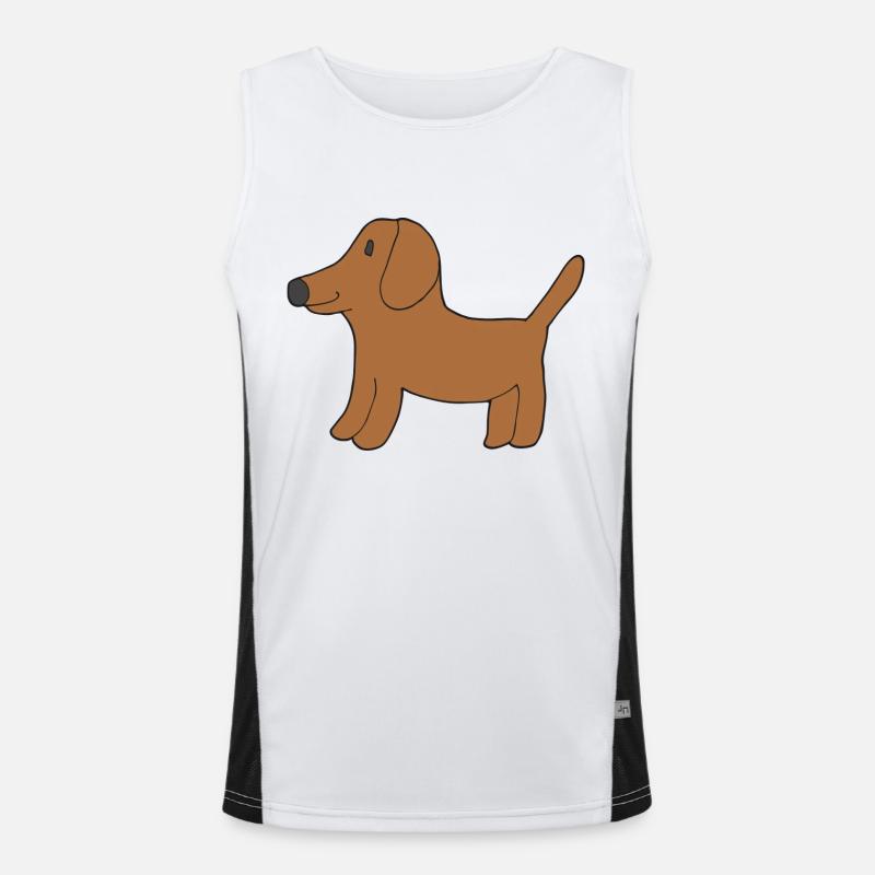 dachshund Men's Functional Contrast Tank Top 
