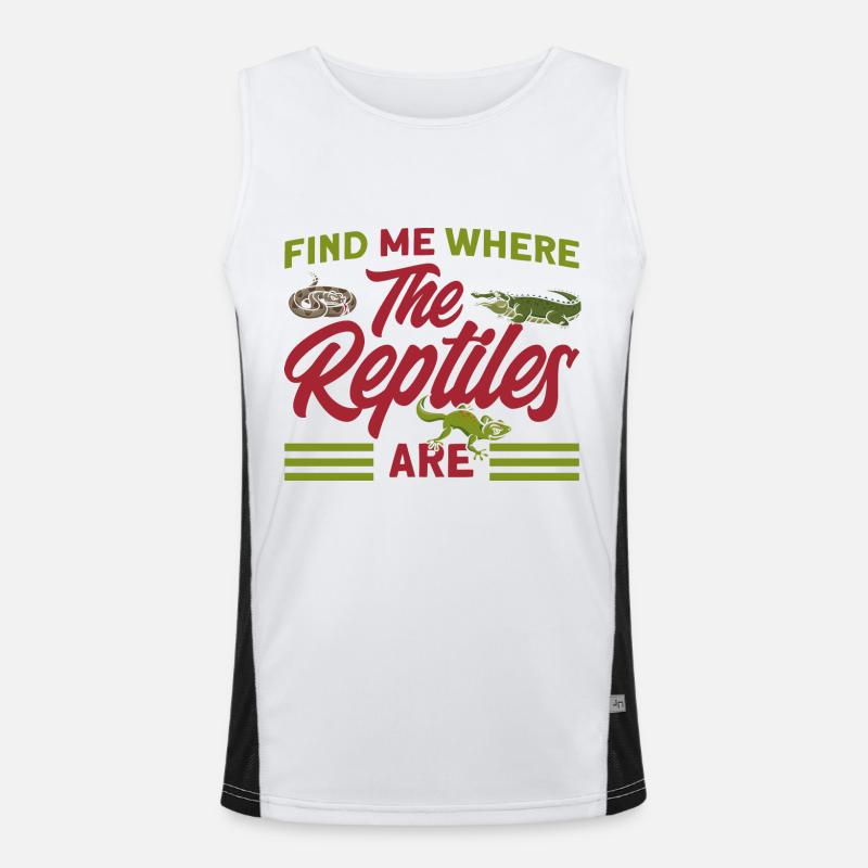 Reptilien Reptilienliebhaber Eidechsen Geschenk Funktionelles Kontrast-Tank Top für Männer 