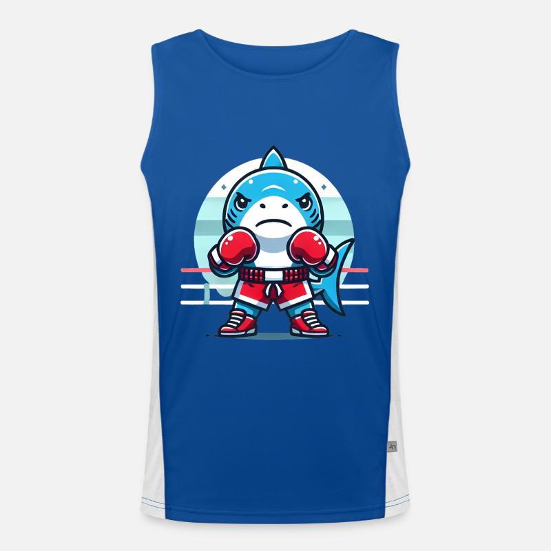 Requin Boxe Champion Dessin Animé Design Débardeur respirant contrasté Homme 