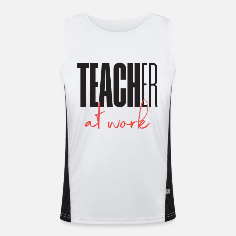 Teacher at work Funktionelles Kontrast-Tank Top für Männer 