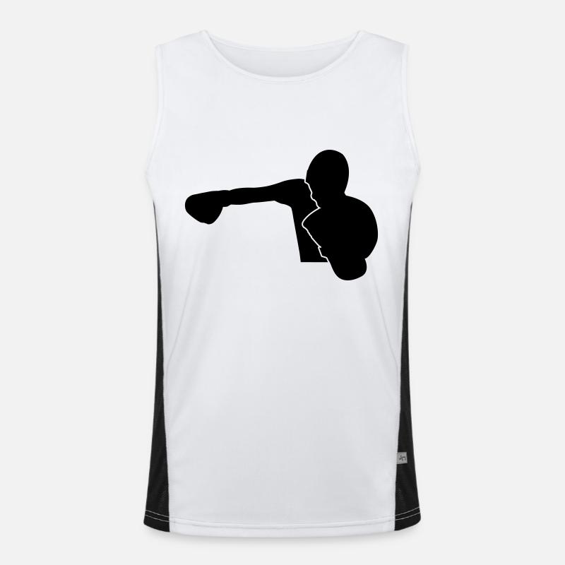 Boxer Beats KnockOut Design - Men's Functional Contrast Tank Top  - white/black