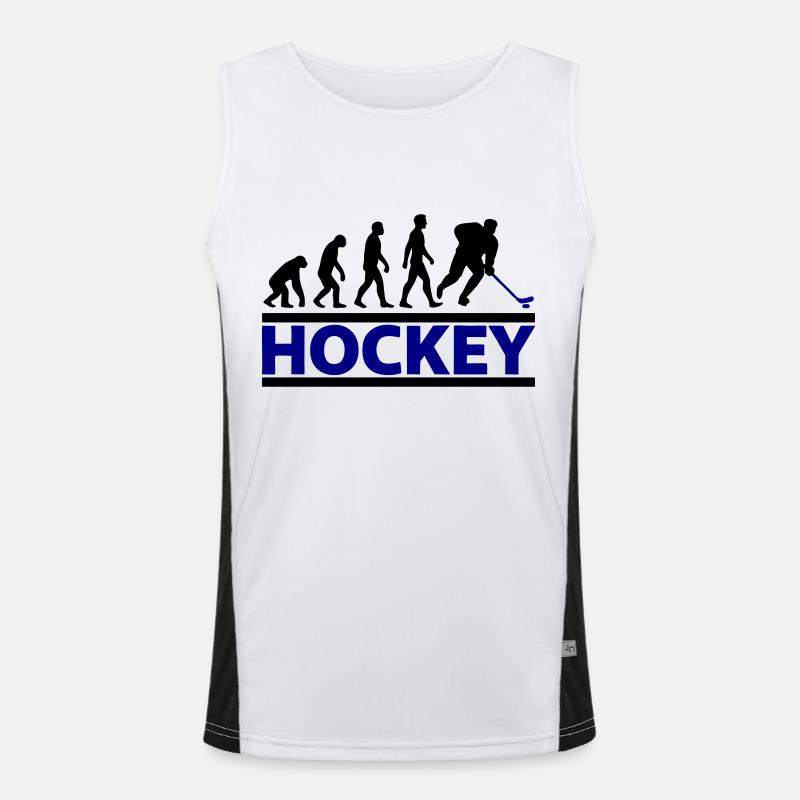 Evolution Hockey Player Cooles Geschenk Funktionelles Kontrast-Tank Top für Männer 