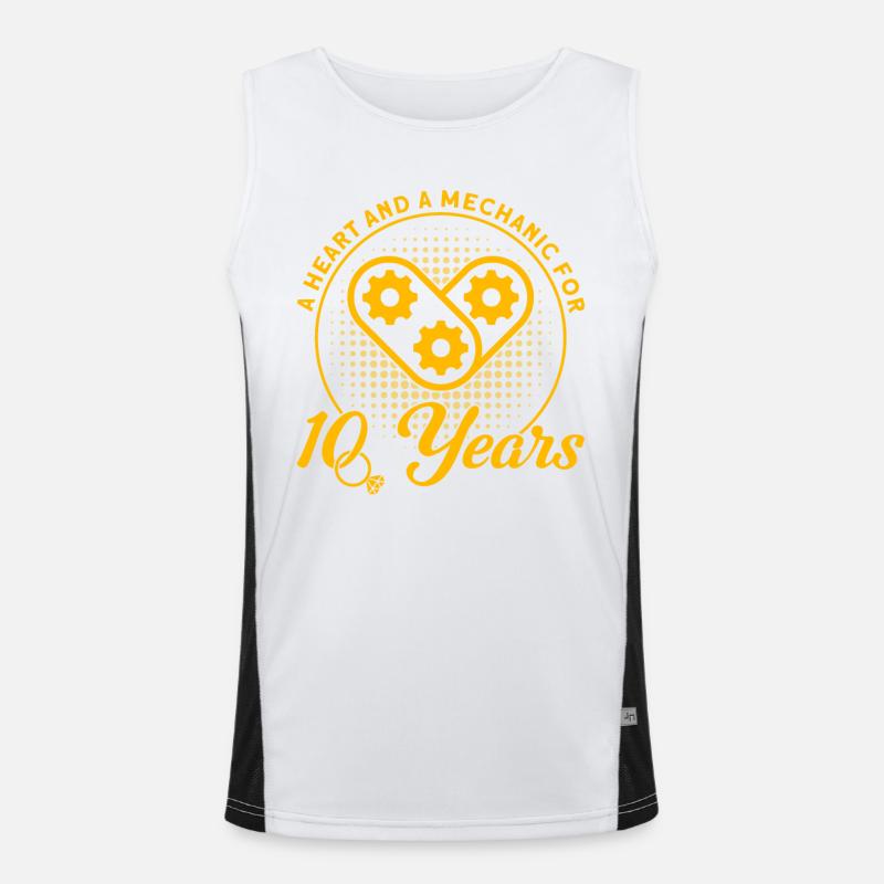 Rosenhochzeit 10 Jahre Ehe Geschenk Funktionelles Kontrast-Tank Top für Männer 