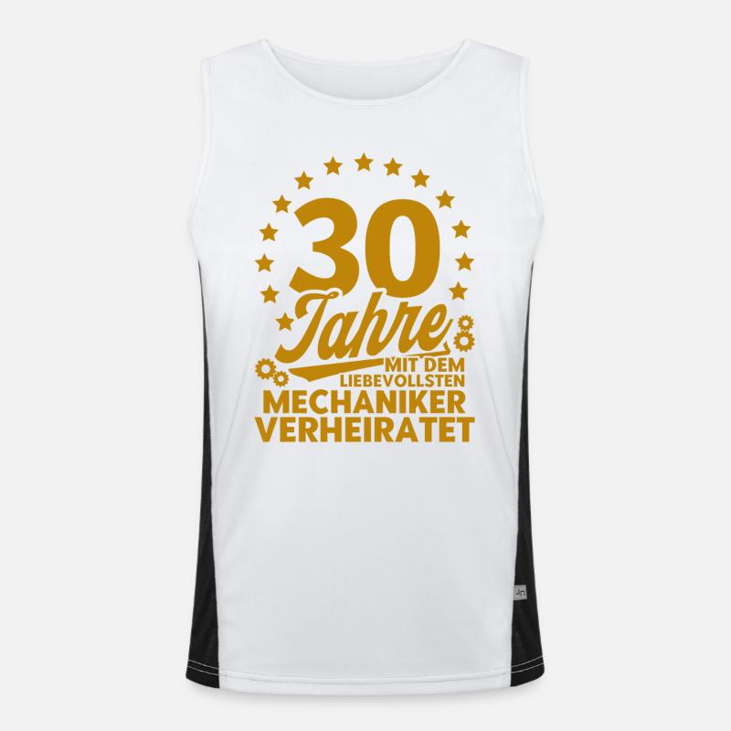 Perlenhochzeit Ehepaar 30. Hochzeitstag Geschenk Funktionelles Kontrast-Tank Top für Männer 