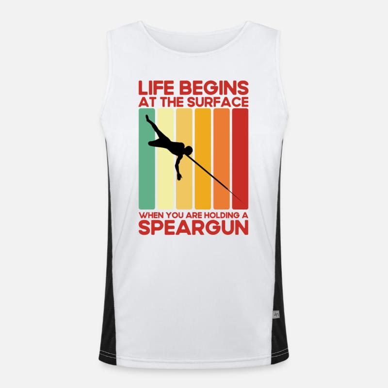 Speerfischer Das Leben beginnt an der Oberfläche Funktionelles Kontrast-Tank Top für Männer 