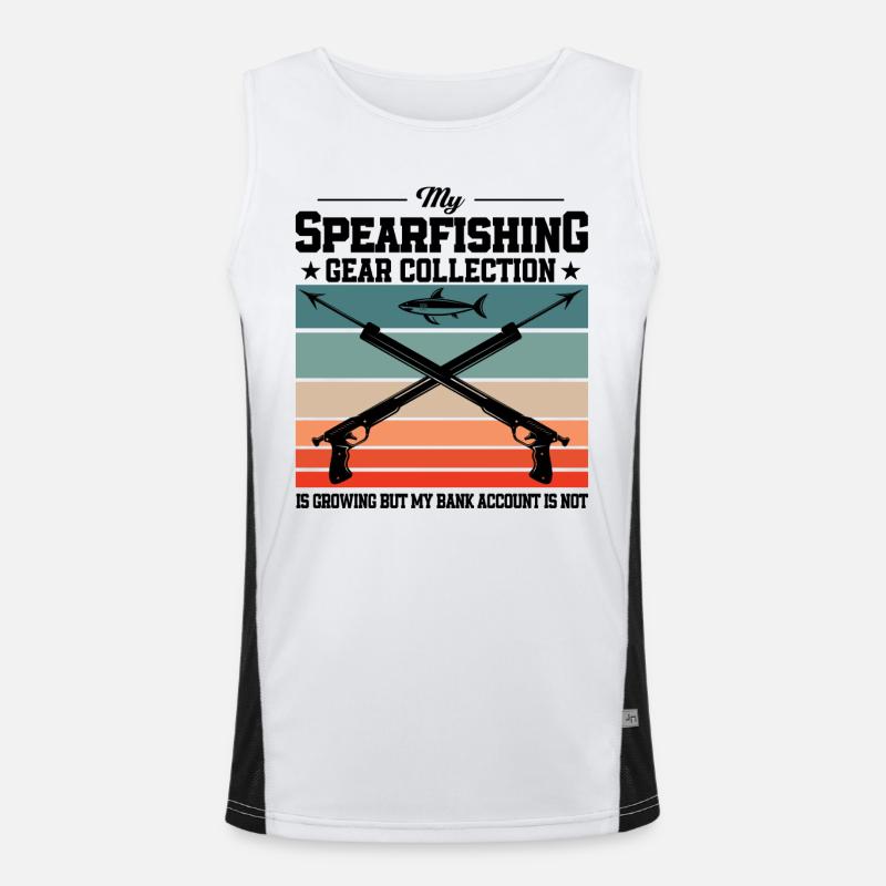 Speerfischen Freitaucher Speerfischer Fischer Funktionelles Kontrast-Tank Top für Männer 