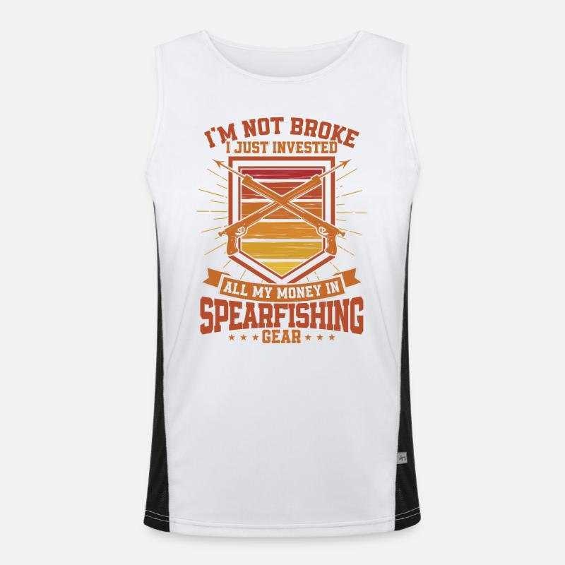 Speerfischen Freitaucher Speerfischer Fischer Funktionelles Kontrast-Tank Top für Männer 