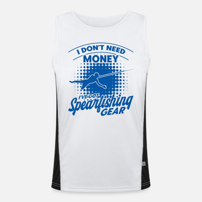 Speerfischen Freitaucher Speerfischer Fischer Funktionelles Kontrast-Tank Top für Männer 